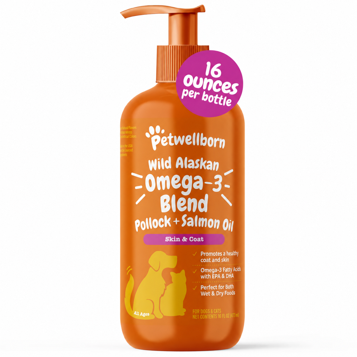 Wild Alaskan Omega-3 Blend Salmon Oil for Dogs & Cats