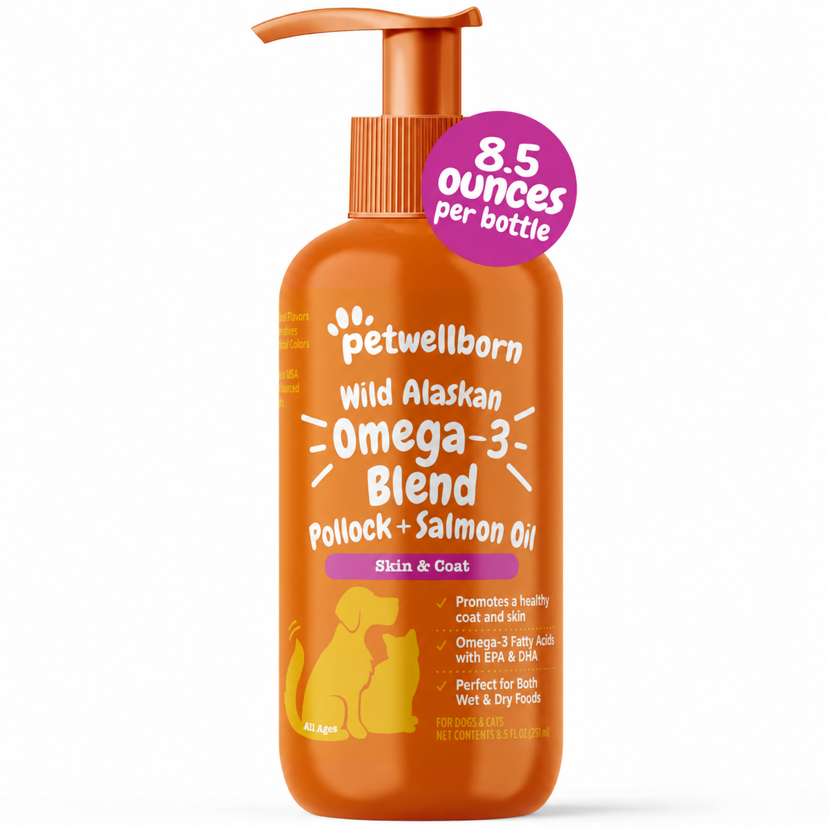 Wild Alaskan Omega-3 Blend Salmon Oil for Dogs & Cats