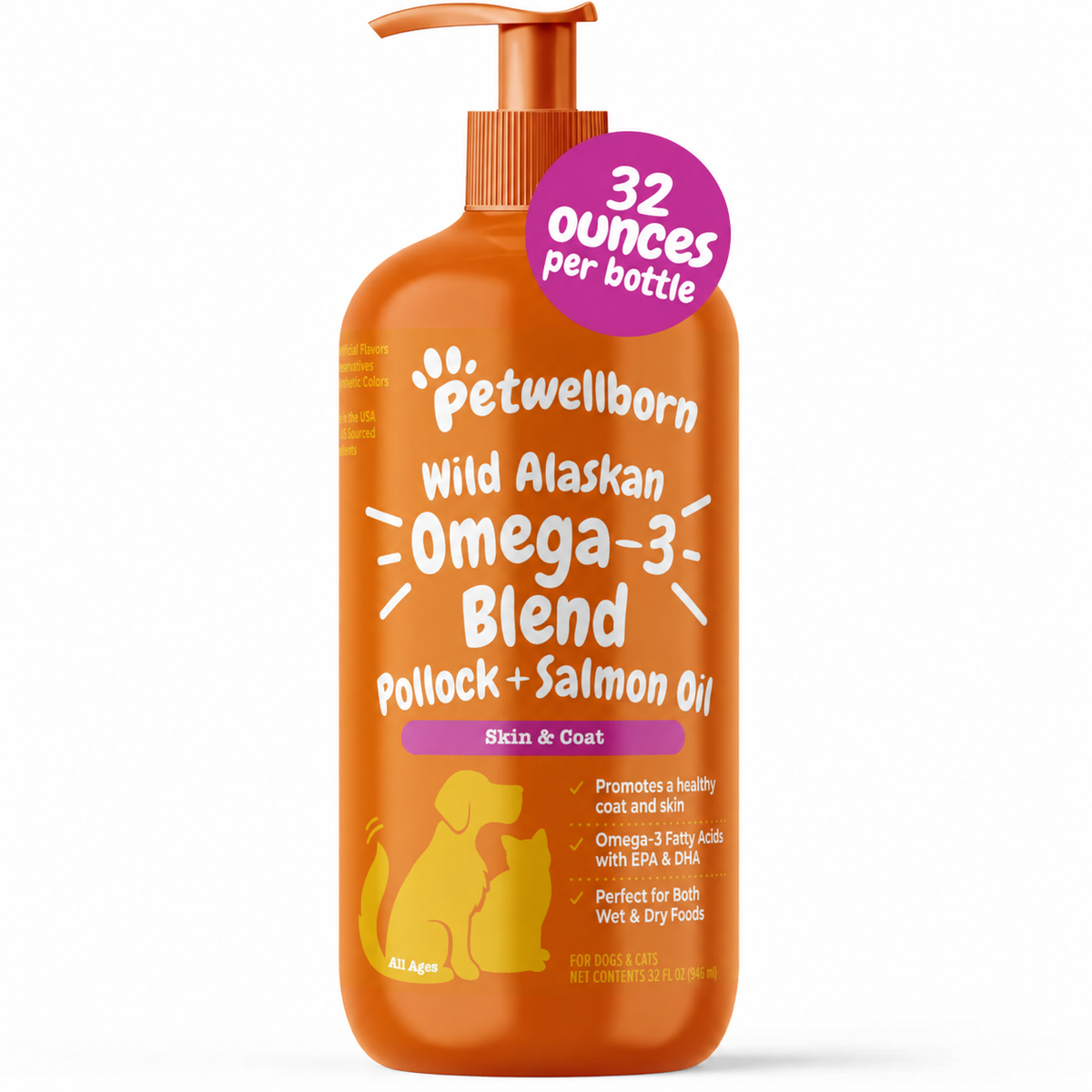 Wild Alaskan Omega-3 Blend Salmon Oil for Dogs & Cats